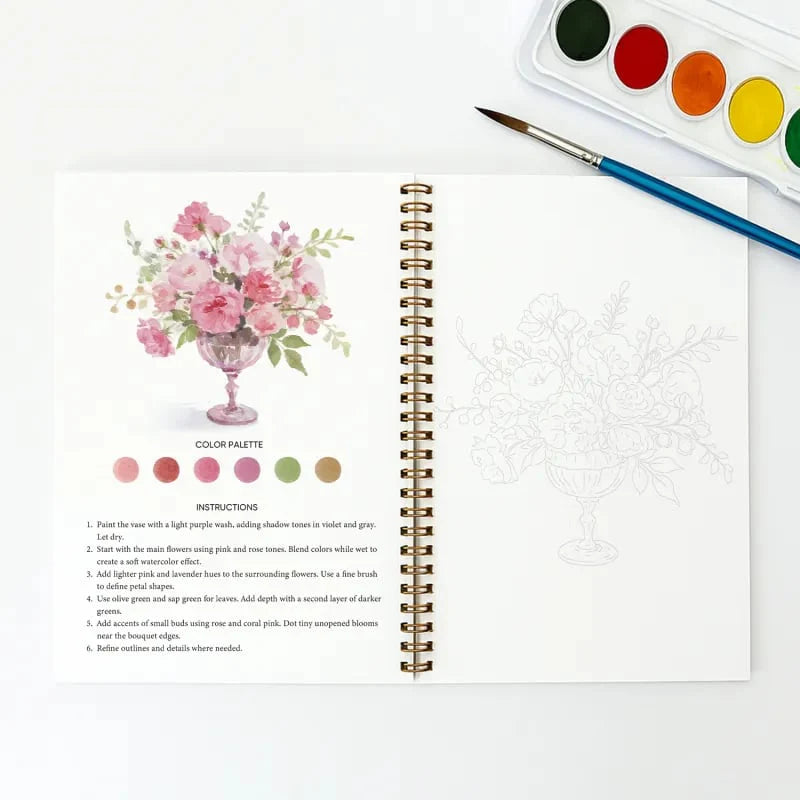 🖼️Cahier de Peinture Aquarelle 💕 Adapté aux Débutants