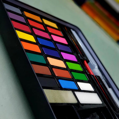 Set d’aquarelles professionnelles 24/36 couleurs pigmentées pour la peinture à l’aquarelle avec pinceau et papier aquarelle, ensemble de peinture