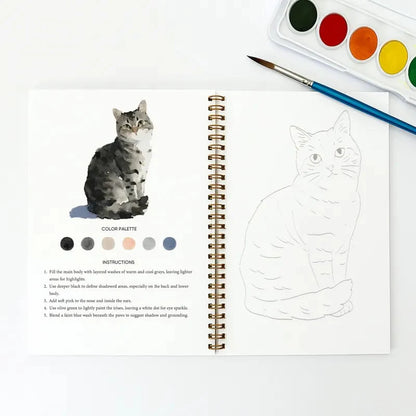 🖼️Cahier de Peinture Aquarelle 💕 Adapté aux Débutants