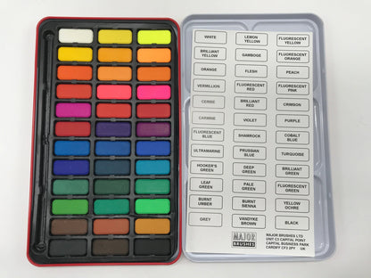 Set d’aquarelles professionnelles 24/36 couleurs pigmentées pour la peinture à l’aquarelle avec pinceau et papier aquarelle, ensemble de peinture