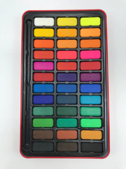 Set d’aquarelles professionnelles 24/36 couleurs pigmentées pour la peinture à l’aquarelle avec pinceau et papier aquarelle, ensemble de peinture